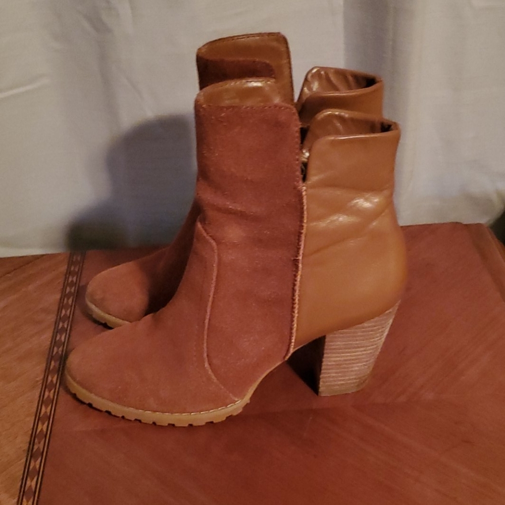 Tahari suede and leather ankle boots